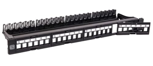 Techly Professional 368567 Modulares Patchpanel 24 UTP mit abnehmbaren Modulen 1 Einheit Schwarz Schwarz von Techly