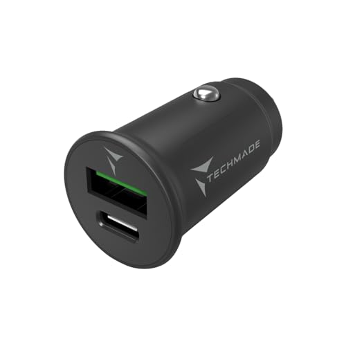 KFZ-Ladegerät, Auto Zubehör, Dual USB Typ-C und USB Typ-A für Handys, Smartphones, Ladeadapter, 2 USB-Buchsen, Zigarettenanzünder KFZ-Ladegerät, Auto Zubehör, Dual USB Typ-C und USB Typ-A für Handys, Smartphones, Ladeadapter, 2 USB-Buchsen, Zigarettenanzünder von Techmade