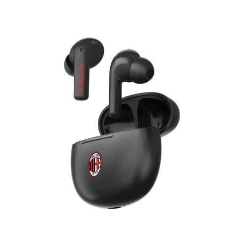 Techmade AC Milan K201E Kabellose In-Ear-Kopfhörer mit Ladebox, Rot/Schwarz von Techmade