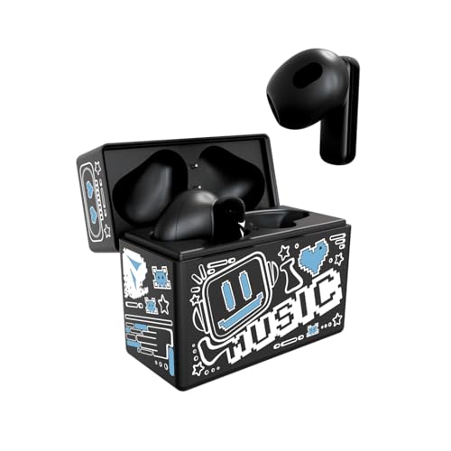 TECHMADE Kabellose Kopfhörer, XM191, Bluetooth-Kopfhörer mit Mikrofon, Stereo, In-Ear, kabellose Sport-Kopfhörer mit Ladebox, Touch-Steuerung für iOS Android Smartphone PC (BLU) von Techmade