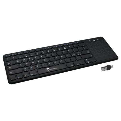 TECHMADE Kabellose Tastatur mit multidirektionalem Touchpad, kabellose Touch-TV-Tastatur, einfache Steuerung, Multimedia und integriertes Touchpad, internationales QWERTY-Layout TECHMADE Kabellose Tastatur mit multidirektionalem Touchpad, kabellose Touch-TV-Tastatur, einfache Steuerung, Multimedia und integriertes Touchpad, internationales QWERTY-Layout von Techmade