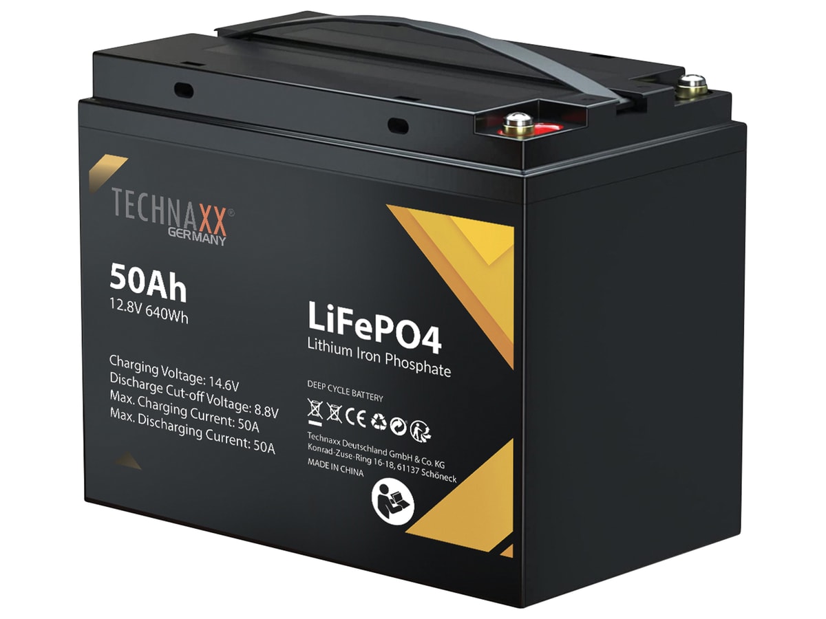 TECHNAXX Solar-Batterie TX-234, 50Ah, 12,8 V, LiFePO4 von Technaxx