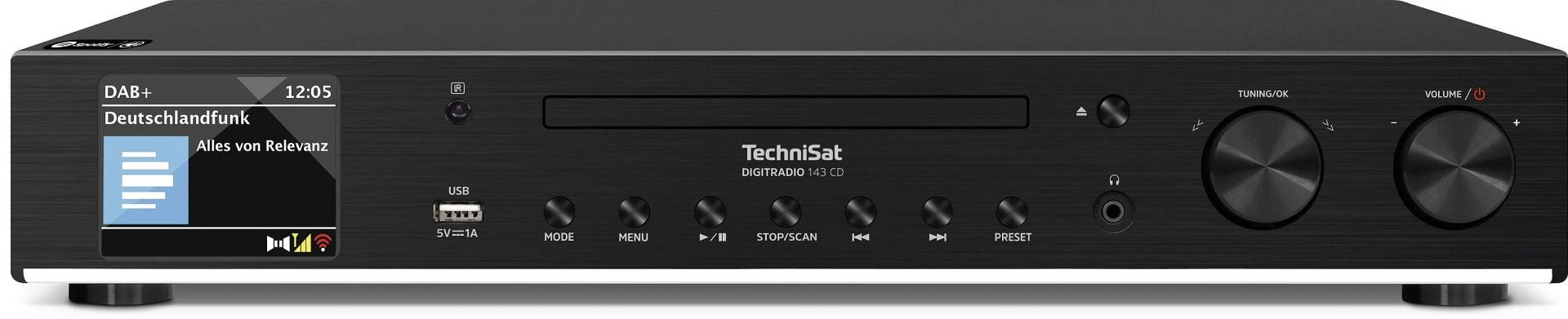 TechniSat DigitRadio 143 CD schwarz DAB+/UKW,Internet,Streaming,43cm Raster von TechniSat Digital GmbH