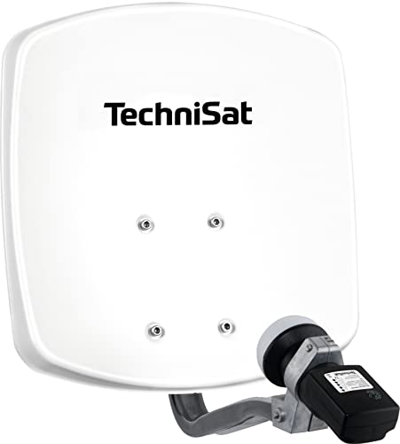 TechniSat DIGIDISH 33 – Satelliten-Schüssel für 1 Teilnehmer (33 cm kleine Sat Anlage - Komplettset mit Wandhalterung und Satfinder V/H-LNB) weiß von TechniSat