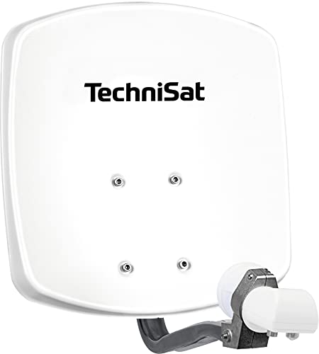 TechniSat DIGIDISH 33 – Satelliten-Schüssel für 2 Teilnehmer (33 cm kleine Sat Anlage - Komplettset mit Wandhalterung und Universal Twin-LNB) weiß von TechniSat