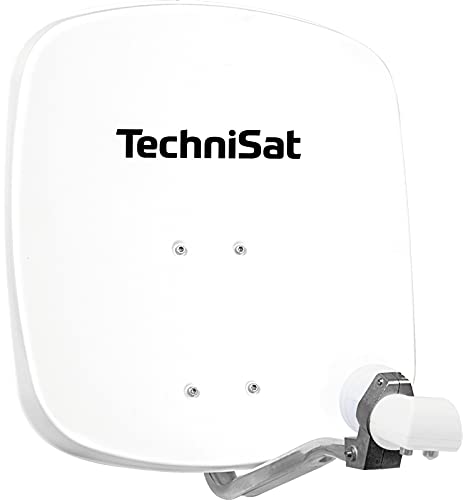 TechniSat DIGIDISH 45 – Satelliten-Schüssel für 2 Teilnehmer (45 cm kleine Sat Anlage - Komplettset mit Wandhalterung und Universal Twin-LNB) weiß von TechniSat