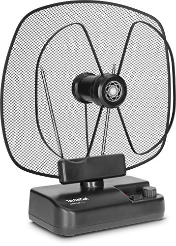 TechniSat DIGITENNE TT2 - ausrichtbare Zimmerantenne (36 dB Vollband Verstärker-Antenne mit LTE4-Filter für den Empfang von DVB-T/-T2, DAB+ und UKW Signalen, Netzschalter) schwarz von TechniSat