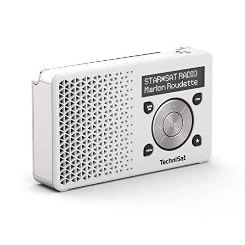 TechniSat DIGITRADIO 1 – tragbares DAB+ Radio mit Akku (DAB, UKW, Lautsprecher, Kopfhöreranschluss, Favoritenspeicher, OLED Display, klein, 1 Watt RMS), Weiß von TechniSat