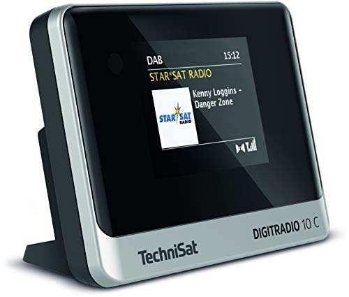TechniSat DIGITRADIO 10 C - DAB+ Digitalradio Adapter (Farb-Display, Bluetooth, Fernbedienung, Wecker, optimal zur Aufrüstung bestehender HiFi-Anlagen) schwarz/silber von TechniSat