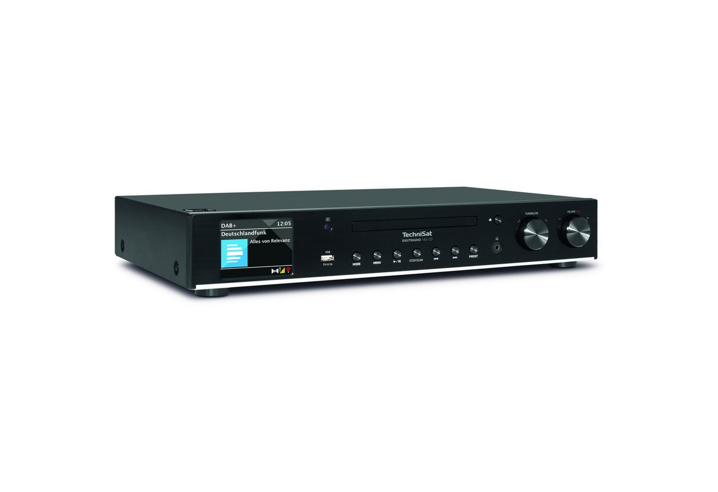 TechniSat DIGITRADIO 143 CD (V3), Schwarz HiFi-CD-Receiver AV-Receiver von TechniSat