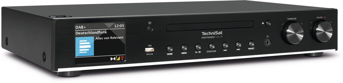 TechniSat DIGITRADIO 143 CD (V3) Digitalradio (DAB) (Digitalradio (DAB), FM-Tuner mit RDS, Internetradio, CD-Player, Bluetooth, App-Steuerung, WLAN-Konnektivität) von TechniSat