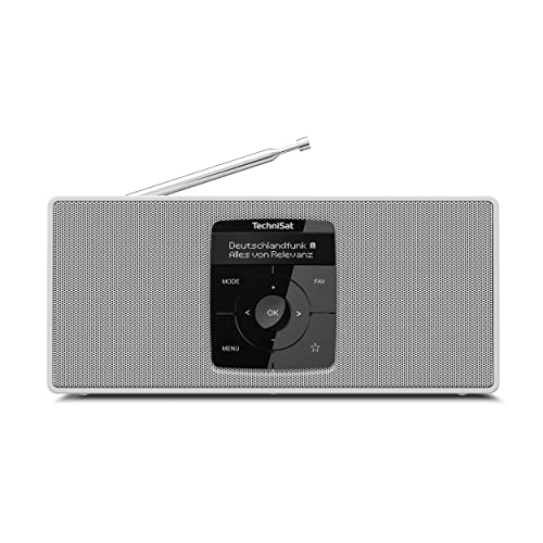 TechniSat DIGITRADIO 2 S - Tragbares DAB Stereo-Radio mit Akku (DAB+, UKW, Bluetooth Audiostreaming, OLED Display, Kopfhöreranschluss, Stereo 2 W RMS) weiß/weiß von TechniSat