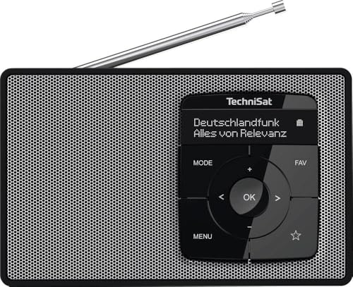 TechniSat DIGITRADIO 2 - Tragbares DAB+/UKW-Radio mit Akku (mit Bluetooth Audiostreaming, Weckfunktion, OLED Display, Kopfhöreranschluss, Lautsprecher 1 W RMS) schwarz/silber von TechniSat