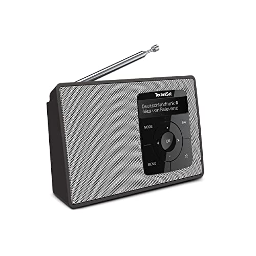 TechniSat DIGITRADIO 2 - Tragbares DAB+/UKW-Radio mit Akku (mit Bluetooth Audiostreaming, Weckfunktion, OLED Display, Kopfhöreranschluss, Lautsprecher 1 W RMS) schwarz/weiß von TechniSat