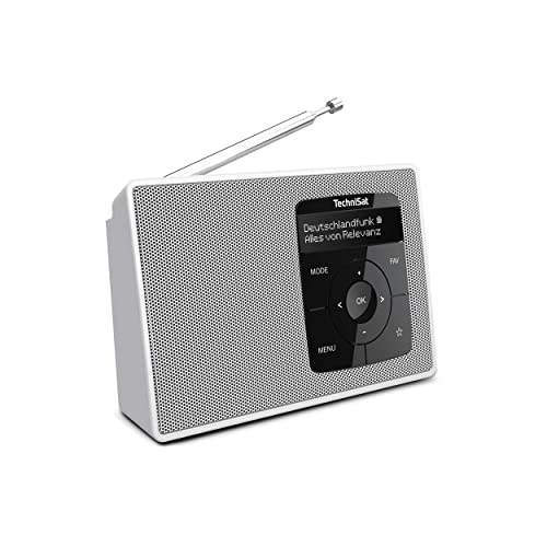 TechniSat DIGITRADIO 2 - Tragbares DAB+/UKW-Radio mit Akku (mit Bluetooth Audiostreaming, Weckfunktion, OLED Display, Kopfhöreranschluss, Lautsprecher 1 W RMS) weiß/weiß von TechniSat