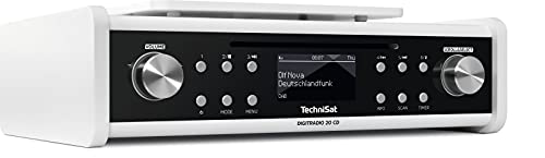 TechniSat DIGITRADIO 20 CD – Modernes & kompaktes DAB+ Küchen- & Badezimmerradio (Empfangstarkes UKW Unterbauradio mit CD Player & Uhr) von TechniSat