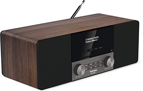 TechniSat DIGITRADIO 3 - Stereo DAB Radio Kompaktanlage (DAB+, UKW, CD-Player, Bluetooth, USB, Kopfhöreranschluss, AUX-Eingang, Radiowecker, OLED Display, 20 Watt RMS) nussbaum von TechniSat