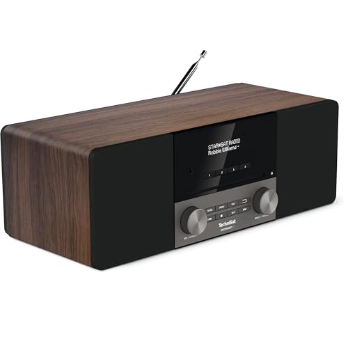 TechniSat DIGITRADIO 3 - Stereo DAB Radio Kompaktanlage (DAB+, UKW, CD-Player, Bluetooth, USB, Kopfhöreranschluss, AUX-Eingang, Radiowecker, OLED Display, 20 Watt RMS) nussbaum von TechniSat