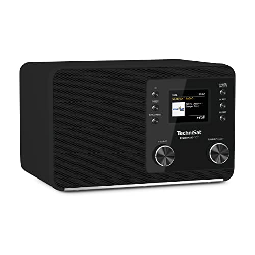 TechniSat DIGITRADIO 307 BT – DAB+ Radio mit BestTune (DAB, UKW, AUX in, Bluetooth-Audiostreaming, Kopfhöreranschluss, Favoritenspeicher, Wecker, Sleeptimer, Uhr/Datumsanzeige, 5W RMS Mono) schwarz von TechniSat