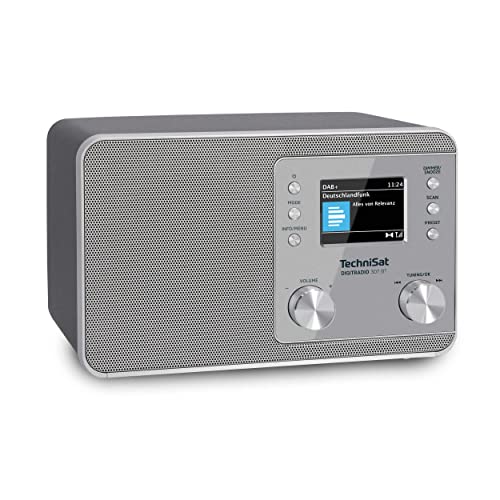 TechniSat DIGITRADIO 307 BT - DAB+ Radio mit BestTune (DAB, UKW, AUX in, Bluetooth-Audiostreaming, Kopfhöreranschluss, Favoritenspeicher, Wecker, Sleeptimer, Uhr-/Datumsanzeige, 5 W Mono) silber von TechniSat