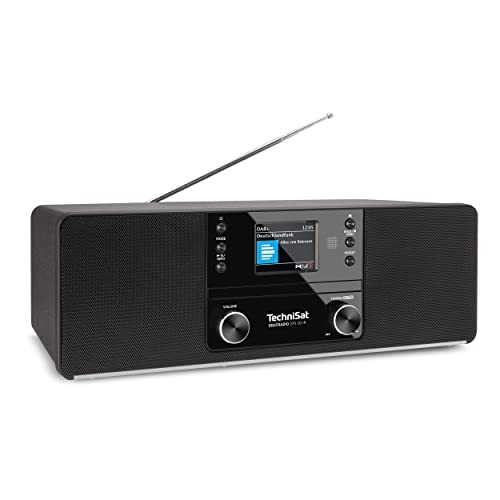 TechniSat DIGITRADIO 370 CD IR - Internetradio (DAB+, FM, CD-Player, WLAN, Bluetooth, Farbdisplay, USB, AUX, Kopfhöreranschluss, Wecker, 10 Watt, Fernbedienung) schwarz von TechniSat