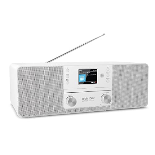 TechniSat DIGITRADIO 370 CD IR - Internetradio (DAB+, FM, CD-Player, WLAN, Bluetooth, Farbdisplay, USB, AUX, Kopfhöreranschluss, Wecker, 10 Watt, Fernbedienung) weiß von TechniSat