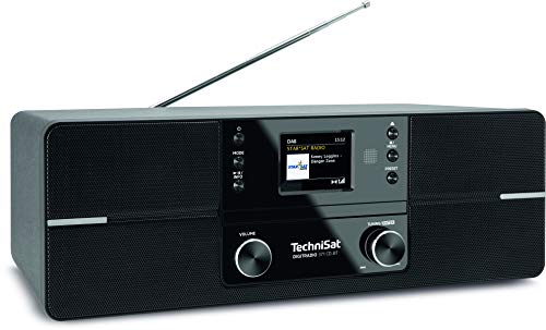 TechniSat DIGITRADIO 371 CD BT - Stereo Digitalradio (DAB+, UKW, CD-Player, Bluetooth, Farbdisplay, USB, AUX, Kopfhöreranschluss, Kompaktanlage, Wecker, 10 Watt, Fernbedienung) schwarz/silber von TechniSat