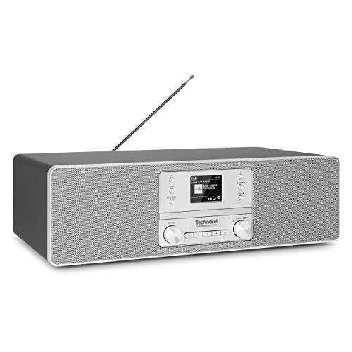 TechniSat DIGITRADIO 380 CD IR - DAB+/UKW/Internet-Stereoradio (CD-Player, Bluetooth, USB, Spotify Free, App-Steuerung, 2x20W Stereo-Lautsprecher, Farbdisplay, Wecker, Fernbedienung) Silber von TechniSat