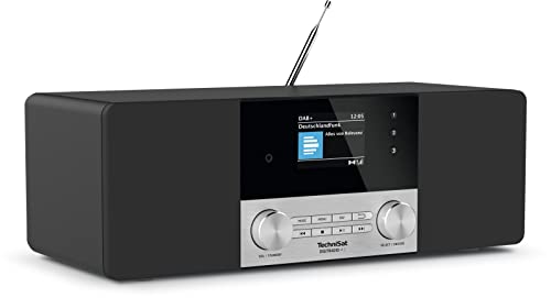 TechniSat DIGITRADIO 4 C - Stereo Digital-Radio (DAB+, UKW, Farbdisplay, Bluetooth-Audiostreaming, Kopfhöreranschluss, AUX-Eingang, Radiowecker, OLED Display, 20 Watt RMS, Elac Lautsprecher) schwarz von TechniSat