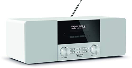 TechniSat DIGITRADIO 4 - Stereo DAB Radio (DAB+, UKW, Bluetooth-Audiostreaming (Empfang), Kopfhöreranschluss, AUX-Eingang, Radiowecker, OLED Display, 20 Watt RMS, Elac Lautsprecher) weiß von TechniSat