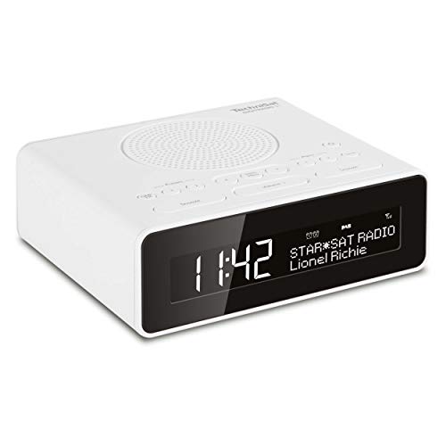 TechniSat DIGITRADIO 51 DAB+ Radiowecker (DAB, UKW, Uhrenradio, Wecker mit zwei einstellbaren Weckzeiten, Snooze-Funktion, Sleeptimer, dimmbares Display, Kopfhöreranschluss) weiß von TechniSat