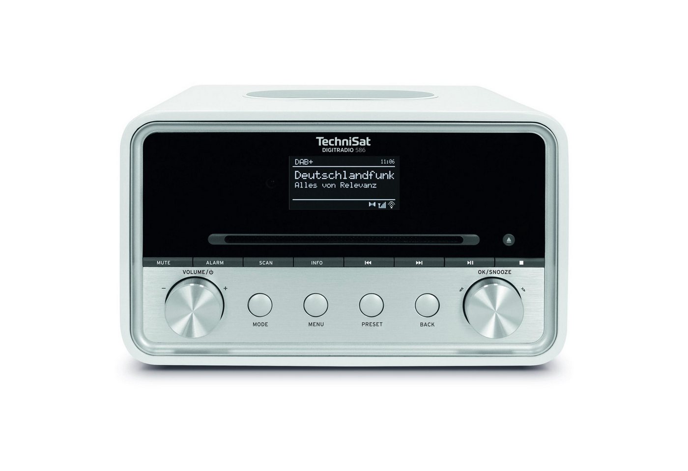 TechniSat DIGITRADIO 586, Weiß/Silber DAB+ Internetradio mit CD-Player Digitalradio (DAB) von TechniSat