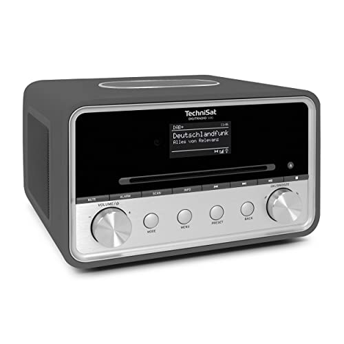 TechniSat DIGITRADIO 586 – DAB+ Hybridradio (Internetradio, UKW, Bluetooth, Spotify, Wireless Charging, App-Steuerung, OLED-Display, USB, CD, MP3, AUX, 20 W, Kompakt-Anlage, Fernbedienung) anthrazit von TechniSat