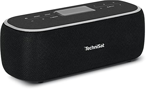 TechniSat DIGITRADIO BT 1 - tragbarer Bluetooth-Lautsprecher mit DAB+ Digitalradio (UKW, Uhr, Wecktimer, Favoritenspeicher, Freisprechfunktion, AUX-in, Direktwahltasten, Akku, 6 Watt) schwarz von TechniSat