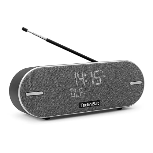 TechniSat DIGITRADIO BT 2 - tragbarer Premium-Bluetooth-Lautsprecher mit DAB+ Digitalradio (UKW, Uhr, Wecktimer, Wasserabweisendes Gehäuse, Favoritenspeicher, AUX-in, Akku, 20 Watt) anthrazit von TechniSat