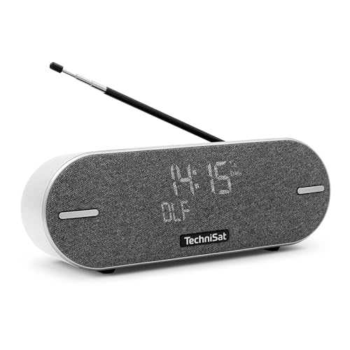 TechniSat DIGITRADIO BT 2 - tragbarer Premium-Bluetooth-Lautsprecher mit DAB+ Digitalradio (UKW, Uhr, Wecktimer, Wasserabweisendes Gehäuse, Favoritenspeicher, AUX-in, Akku, 20 Watt) lichtgrau von TechniSat