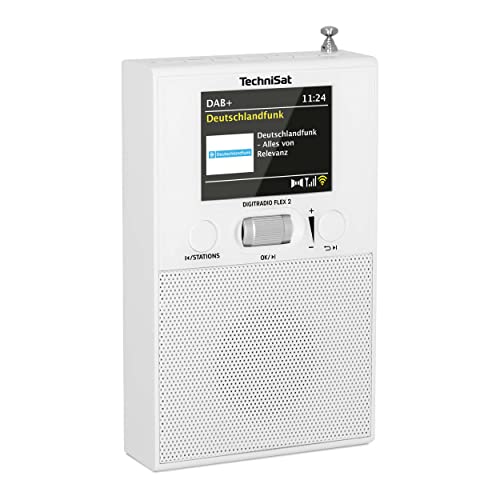 TechniSat DIGITRADIO Flex 2 - DAB Steckdosenradio (DAB+ Radio, UKW, Audio Eingang, Bluetooth-Audiostreaming, Radiowecker, Favoritenspeicher) weiß von TechniSat