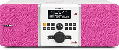TechniSat Digitradio 305 Schlagerparadies Edition DAB Radio (mit Bassreflex-Holzgehäuse, DAB+, UKW, stationäre Bedienung, Direktwahltaste zu Schlagerparadies) weiß/pink von TechniSat