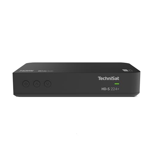 TechniSat HD-S 224+ - Kompakter HD-Satelliten Receiver mit HD+ Senderpaket für 6 Monate (DVB-S2, Timeshift-Funktion, HDMI, USB Mediaplayer, 7-Tage EPG, 12 Voltbetrieb, Fernbedienung) schwarz von TechniSat