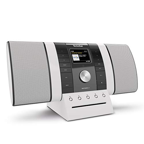 TechniSat MULTYRADIO 4.0 - Internetradio (WLAN Radio, DAB+, UKW, Spotify, Bluetooth, CD-Player, USB, Farbdisplay, Musikstreaming, 2 x 10 Watt Stereo Lautsprecher) schwarz/weiß von TechniSat