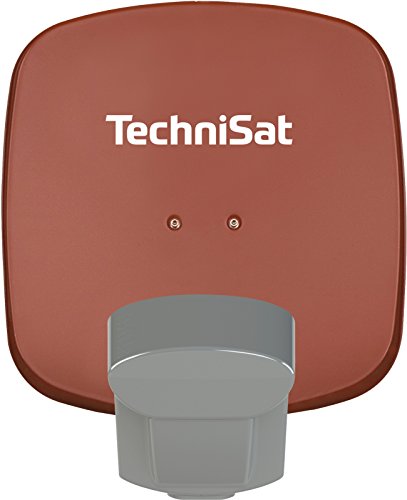 TechniSat Multytenne Quattro Satellitenschüssel (45cm Sat-Anlage, 4 Orbitpositionen, 2 Teilnehmer) rot von TechniSat