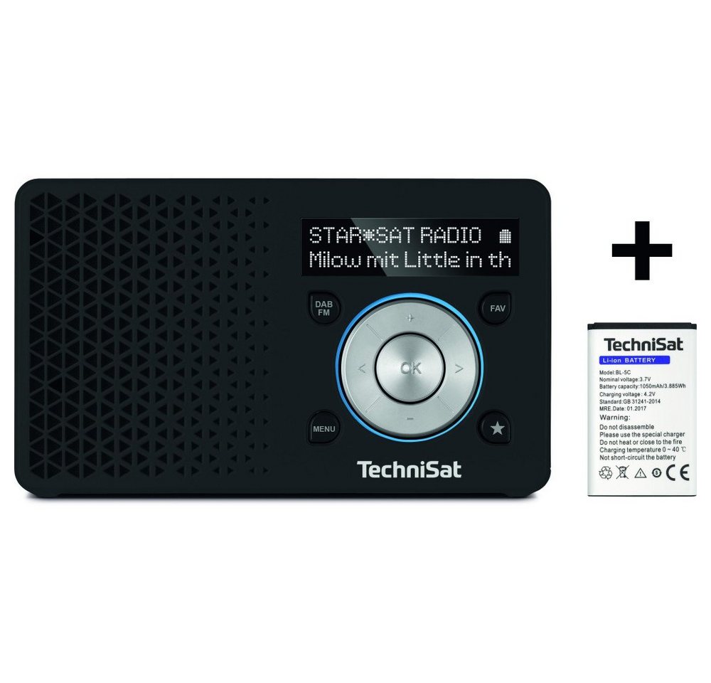 TechniSat Portables DAB+/UKW-Radio DIGITRADIO 1 inkl. Zusatzakku schwarz/silber Digitalradio (DAB) von TechniSat