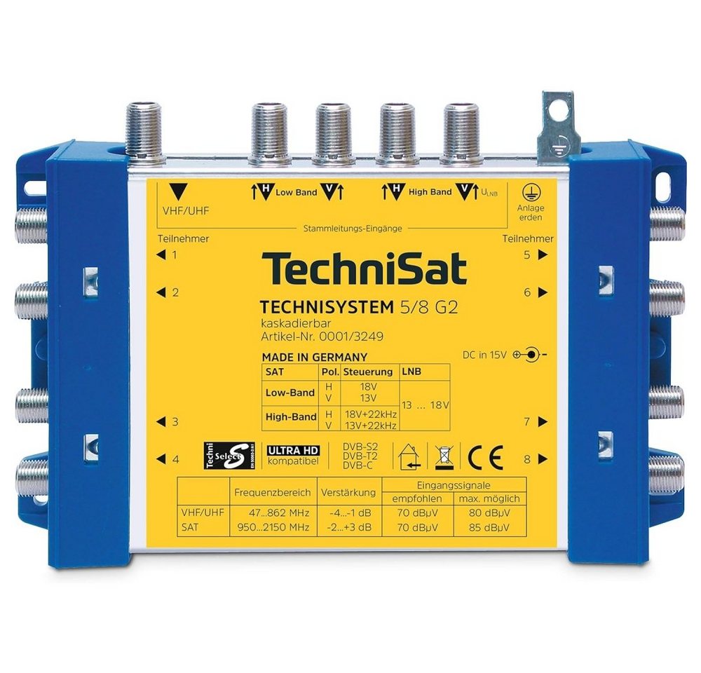 TechniSat SAT-Multischalter TechniSystem 5/8 G2 - Multischalter - gelb/blau TechniSat SAT-Multischalter TechniSystem 5/8 G2 - Multischalter - gelb/blau von TechniSat