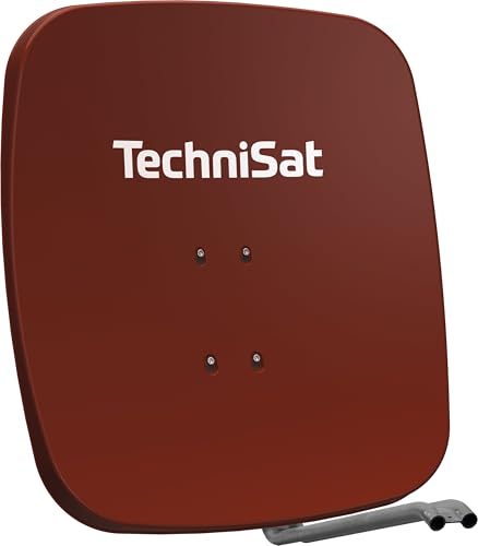 TechniSat SATMAN 65 PLUS - Satellitenschüssel (65 cm Sat Anlage, Antenne mit Mast- und AZ/EL-Halterung passend für UNYSAT-Universal LNB) Rot von TechniSat