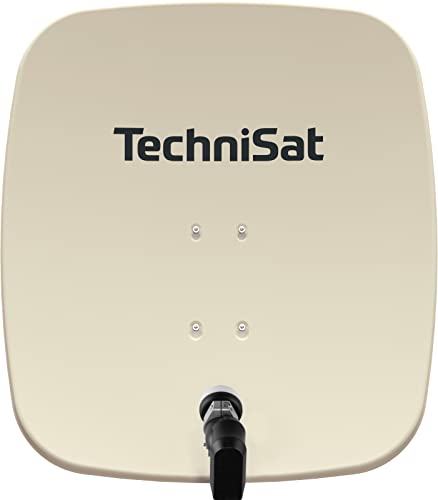 TechniSat SATMAN 65 PLUS - Satellitenschüssel mit LNB (65 cm Sat Anlage mit Masthalterung und 40mm Universal-Quattro-LNB, Multischalter wird benötigt) beige von TechniSat