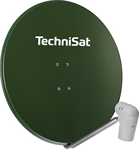 TechniSat SATMAN 850 PLUS Satellitenschüssel (85 cm Sat Anlage mit Masthalterung und Universal Twin-LNB für bis zu 2 Teilnehmer) grün von TechniSat