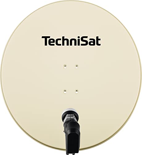 TechniSat SATMAN 850 PLUS - Satellitenschüssel für 2 Teilnehmer (85 cm Sat Spiegel mit Masthalterung und 40mm Universal-Twin-LNB) beige von TechniSat