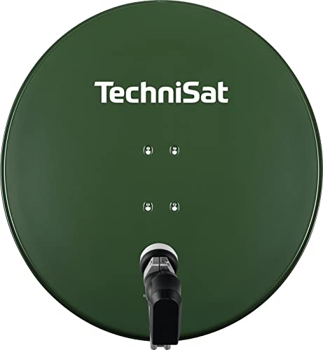 TechniSat SATMAN 850 PLUS - Satellitenschüssel für 2 Teilnehmer (85 cm Sat Spiegel mit Masthalterung und 40mm Universal-Twin-LNB) grün von TechniSat
