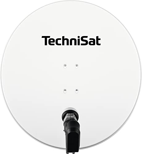 TechniSat SATMAN 850 PLUS - Satellitenschüssel für 2 Teilnehmer (85 cm Sat Spiegel mit Masthalterung und 40mm Universal-Twin-LNB) weiß von TechniSat