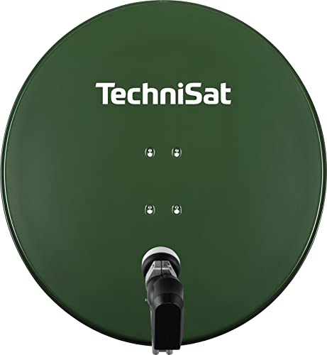 TechniSat SATMAN 850 PLUS - Satellitenschüssel für 4 Teilnehmer (85 cm Sat Spiegel mit Masthalterung und 40mm Universal-Quattro-Switch-LNB) grün von TechniSat